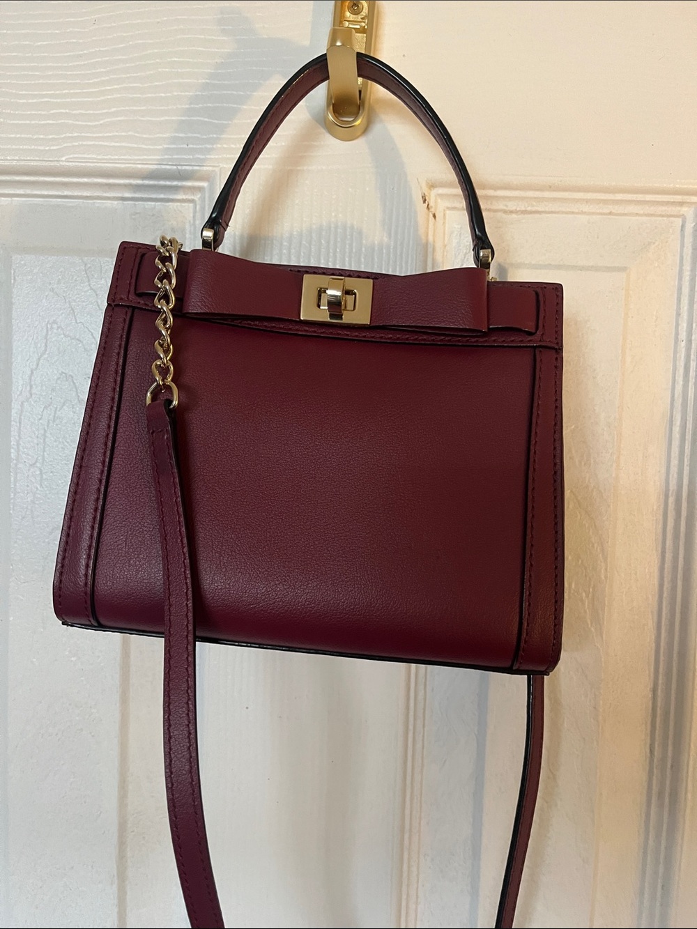 kate spade leather small KISSLOCK 2- Compartment Crosby satchel   Satchel  EUC